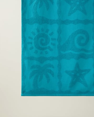 Summer Vibes %100 Pamuk Plaj Havlusu 70x140 cm Turkuaz