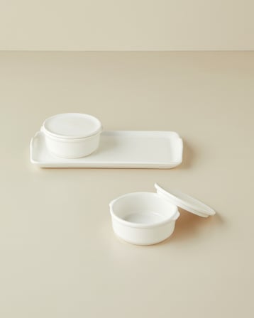 Swan Pearl Seramik 2'li Kahvaltılık 13x26,5 cm Beyaz