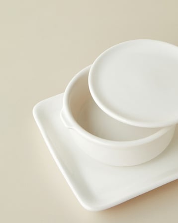 Swan Pearl Seramik 2'li Kahvaltılık 13x26,5 cm Beyaz