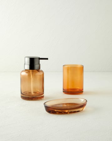 Adalia Cam 3'lü Banyo Seti Amber