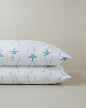 Starfish Kolay Ütülenir 2'li Yastık Kılıfı 50x70 cm Mavi