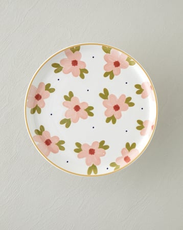 Nostalgic Bloom Seramik Pasta Seti 7 parça 6 kişilik Pembe