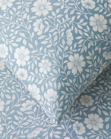 Floria Kolay Ütülenir Çift Kişilik Çarşaflı Nevresim Takımı 200x220 cm Mavi - Yeşil