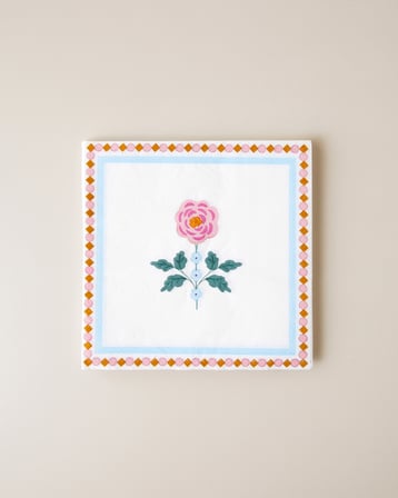 Rustic Florals 20'li Kağıt Peçete 33x33 cm Mavi - Pembe