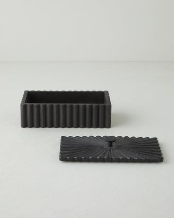 Sherpa Mdf Dekoratif Kutu 24x11,5x10 cm Siyah