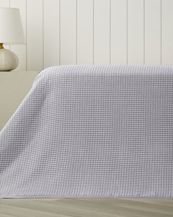 Modern Grid Çift Kişilik Pike 180x220 cm Lila