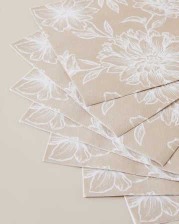 Beige Blossom 20'li Kağıt Peçete 33x33 cm Bej