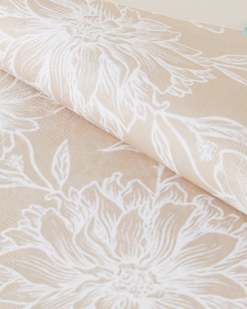 Beige Blossom 20'li Kağıt Peçete 33x33 cm Bej