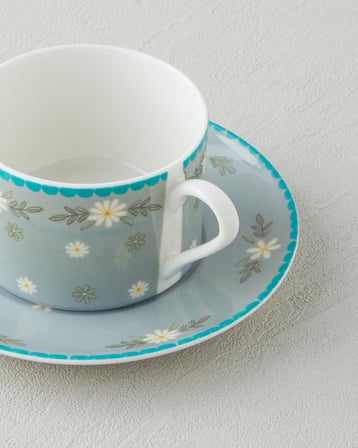 Lora Daisy Porselen 4 Parça 2 Kişilik Çay Fincanı Takımı 220 ml Renkli