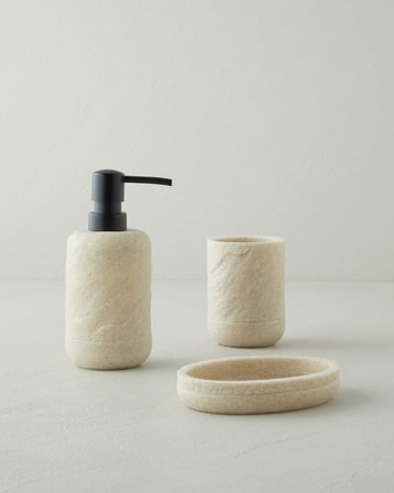 Madolen Polyresin 3'lü Banyo Seti Kum Beji