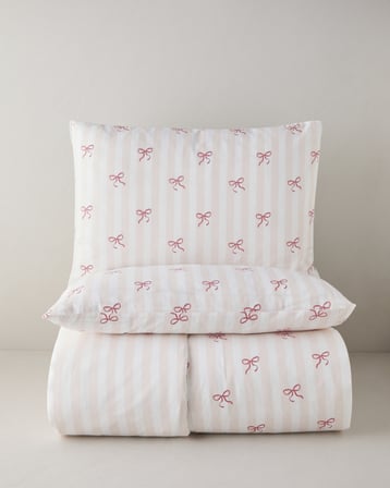 Ribbon Glow Kolay Ütülenir Çift Kişilik Nevresim Seti 200x220 cm Pembe