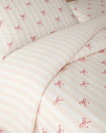 Ribbon Glow Kolay Ütülenir Çift Kişilik Nevresim Seti 200x220 cm Pembe