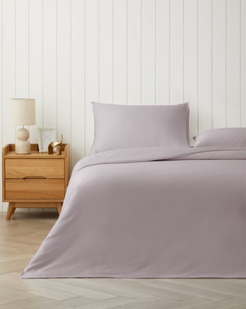 Micell Lyocell Saten Çift Kişilik Çarşaflı Nevresim Takımı 200x220 cm Lila
