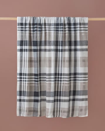 Nora Ekose Baskılı Supersoft Tv Battaniye 120x160 cm Krem-Siyah