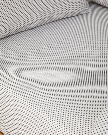 Sweet Dots Kolay Ütülenir Çift Kişilik Çarşaflı Nevresim Takımı 200x220 cm Koyu Gri