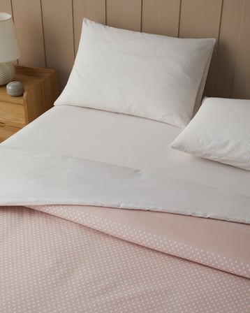 Sweet Dots Kolay Ütülenir Çift Kişilik Çarşaflı Nevresim Takımı 200x220 cm Açık Mavi