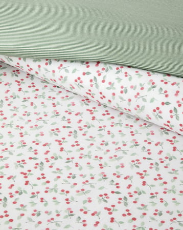 Cherry Pop Kolay Ütülenir Çift Kişilik Nevresim Seti 200x220 cm Kırmızı