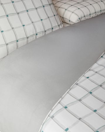 Stripe Harmony  Kolay Ütülenir Çift Kişilik Nevresim Seti 200x220 cm GRİ-YEŞİL
