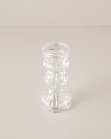 Tulia Cam Vazo-Şamdan 9x19 cm Şeffaf