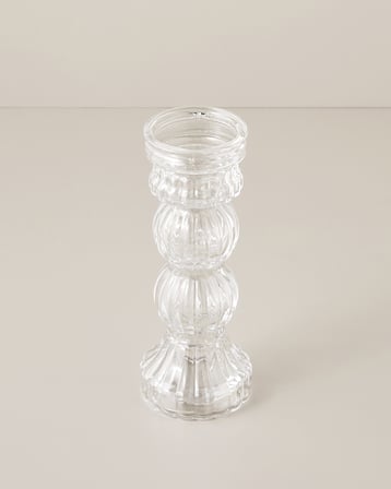 Tulia Cam Vazo-Şamdan 9x23 cm Şeffaf