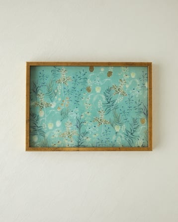 Petalia Cam Dekoratif Tepsi 29x41 cm Multicolor