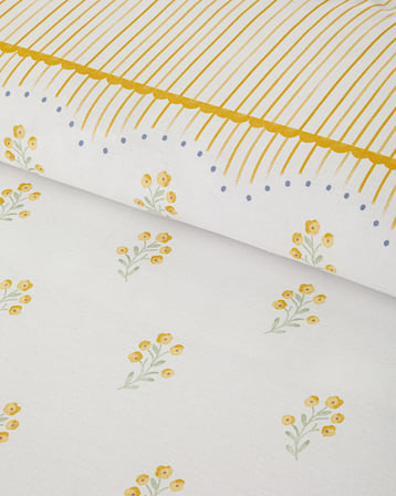 Butter Bloom Pamuklu Çift Kişilik Nevresim Seti 200x220 cm Hardal