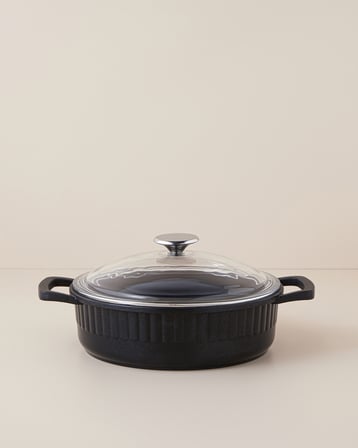 Prime Classic Premium Döküm 3 Parça Tencere-Tava Seti 26-26 cm Siyah