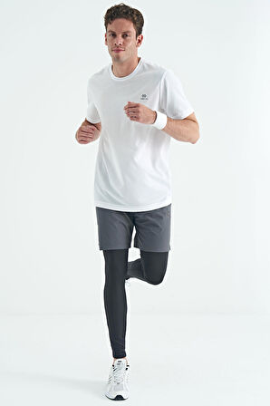 Siyah Arka Bilek Baskı Detaylı Yüksek Bel Slim Fit Aktif Spor Erkek Tayt - 84988 | M