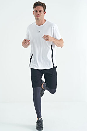 Antrasit Logo Baskılı Yüksel Bel Slim Fit Aktif Spor Erkek Tayt - 84989 | S