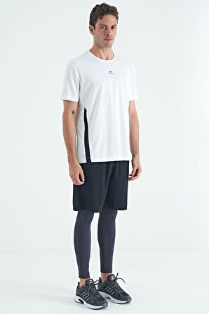 Antrasit Logo Baskılı Yüksel Bel Slim Fit Aktif Spor Erkek Tayt - 84989 | S