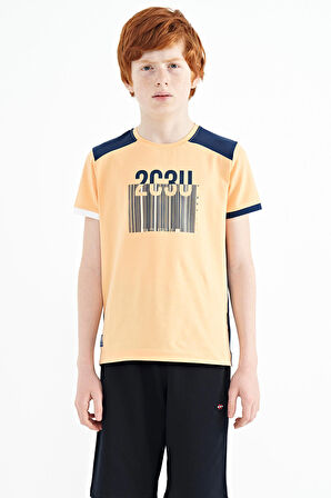 Kavun Içi Baskı Detaylı O Yaka Standart Kalıp Erkek Çocuk T-Shirt - 11157