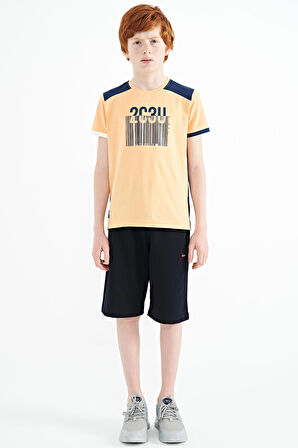 Kavun Içi Baskı Detaylı O Yaka Standart Kalıp Erkek Çocuk T-Shirt - 11157