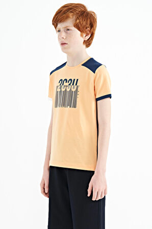 Kavun Içi Baskı Detaylı O Yaka Standart Kalıp Erkek Çocuk T-Shirt - 11157