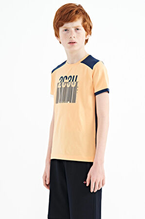 Kavun Içi Baskı Detaylı O Yaka Standart Kalıp Erkek Çocuk T-Shirt - 11157
