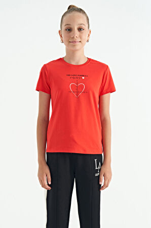 Fiesta O Yaka Baskı Detaylı Rahat Kalıp Kız Çocuk T-Shirt - 75129 | 10-11 Yaş