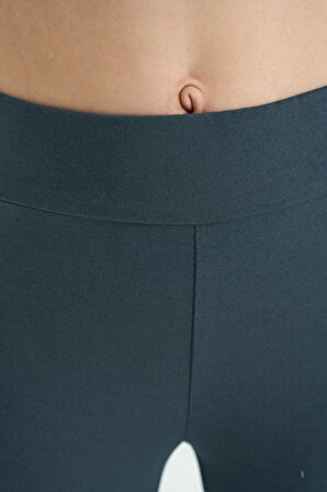Su Yeşil - Orman Yeşil Yazı Baskılı Oversize Kız Çocuk Crop Tayt Takım - 75133 | 13-14 Yaş