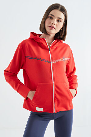 Fiesta Kapüşonlu Fermuarlı Kadın Sweatshirt - 97277 | XXL