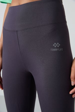Antrasit Yüksek Bel Toparlayıcı Slim Fit Dar Paça Kadın Tayt - 94011