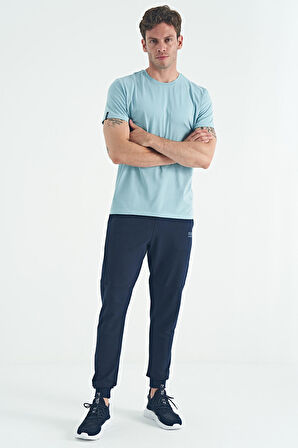 Açık Mavi O Yaka Standart Kalıp Basic Erkek T-Shirt - 88245 | S