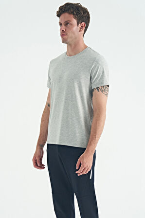 Calvin Gri Melanj Basic Erkek T-Shirt - 88245