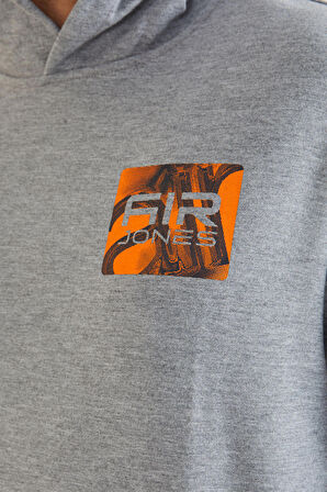 Keene Gri Melanj Kapüşonlu Erkek Sweatshirt - 88133 | XXL