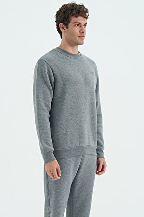 Omar Gri Melanj Şardonlu Erkek Sweatshirt - 88137
