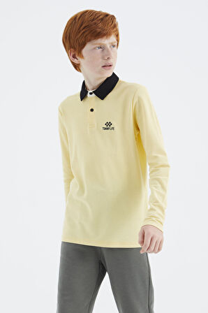Sarı Polo Yaka Basic Erkek Çocuk T-Shirt - 11171