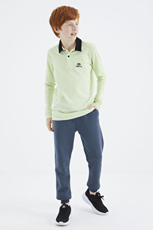 Açık Yeşil Polo Yaka Basic Erkek Çocuk T-Shirt - 11171