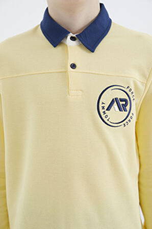 Sarı Polo Yaka Erkek Çocuk T-Shirt - 11172 | 10-11 Yaş