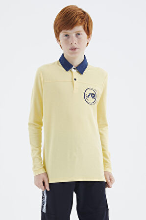 Sarı Polo Yaka Erkek Çocuk T-Shirt - 11172 | 13-14 Yaş