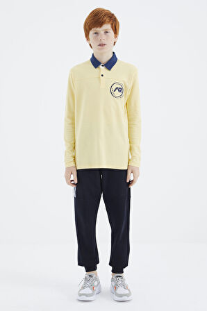 Sarı Polo Yaka Erkek Çocuk T-Shirt - 11172 | 13-14 Yaş