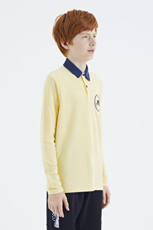 Sarı Polo Yaka Erkek Çocuk T-Shirt - 11172 | 13-14 Yaş