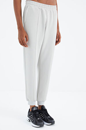 Taş  Bağcıklı Ön Dikiş Detaylı  Standart  Kalıp Erkek Eşofman Alt - 84994 | L