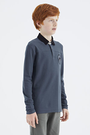 Orman Yeşili Polo Yaka Erkek Çocuk T-Shirt - 11172 | 12-13 Yaş